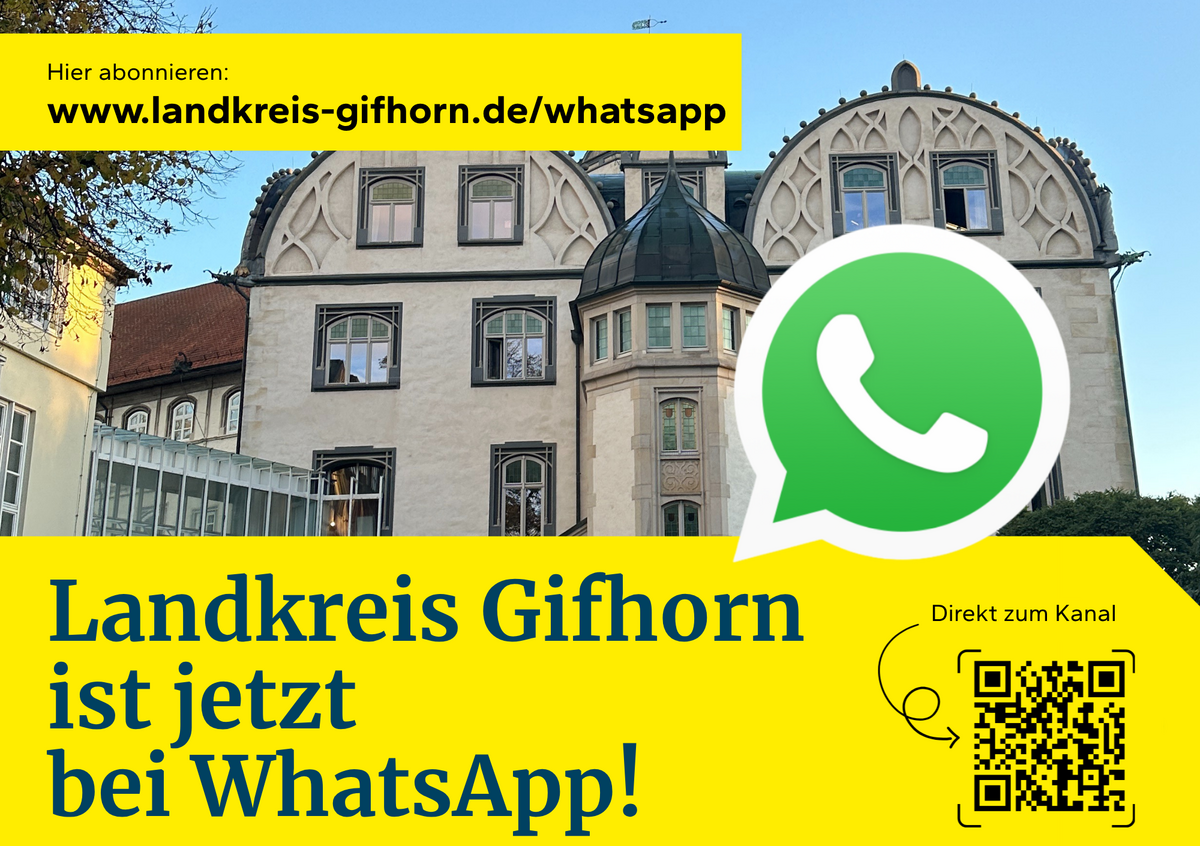 Der Landkreis Gifhorn ist jetzt bei WhatsApp. Der Link lautet www.landkreis-gifhorn.de/whatsapp